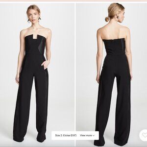 Black Halo Lena Jumpsuit - Black Tuxedo Trim - 10